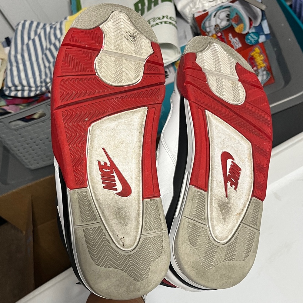 Jordan Men's White and Red Athletic Sneakers - Picture 7 of 8